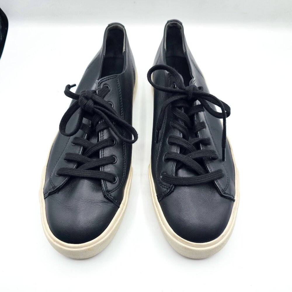 VINCE Women's Black Leather Laceup Sneakers | 9.5
